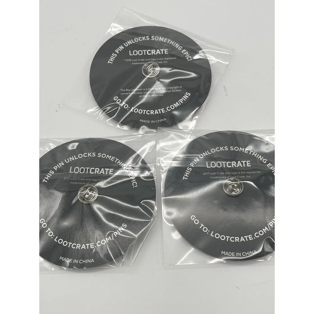 3‎ Loot Crate Pins 2018 The Big Lebowski, 2017 Kingdom & Explore Set of 3 Pins